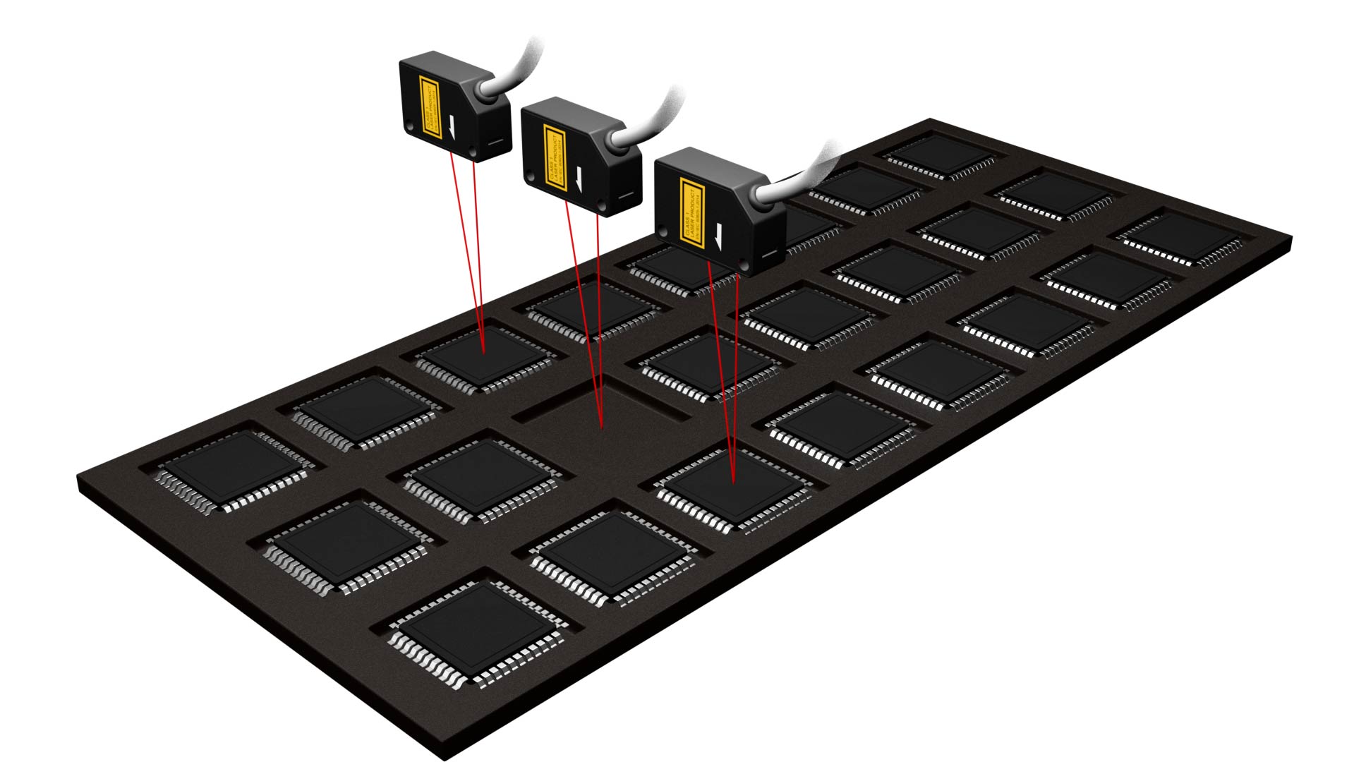 การตรวจจับการมีอยู่ของชิป IC ในถาด JEDEC
