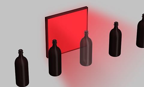 Visual inspection of brown bottles