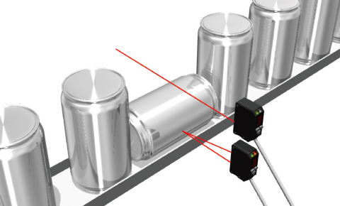 Detect fallen cans on the conveyer