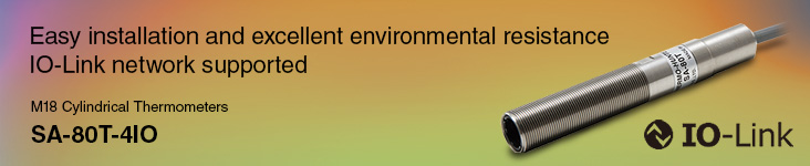 Easy installation and excellent environmental resistance IO-Link network supported M18 Cylindrical Thermometers SA-80T4IO