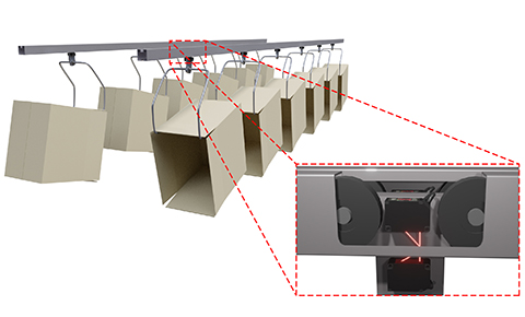 Wear measurement of hanger conveyor rails