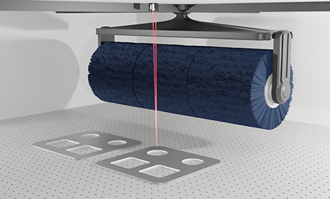 Measuring workpiece height for deburring machines