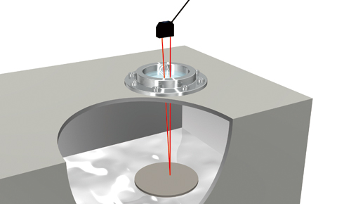 Measurement of solder level in the chamber