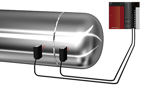 Measuring position of welded pipe for a tank