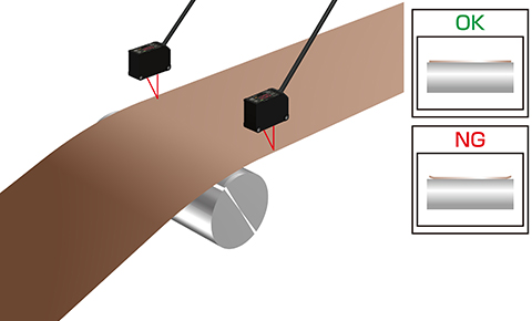 Detecting edge of metal foil rises on the roller