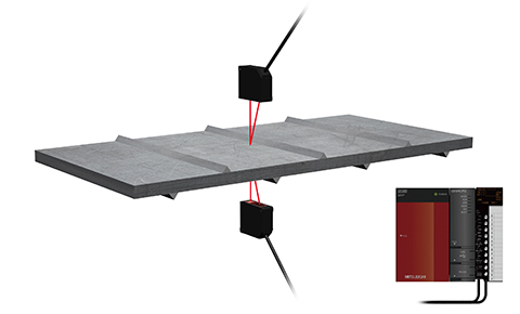 Measuring position of protruding part of building material