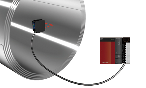 Finding edge position of thin metal plate role