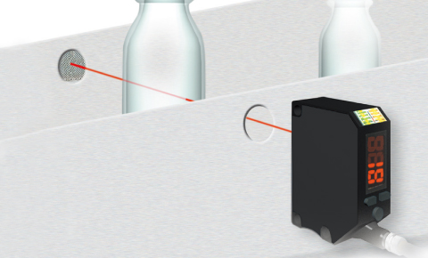 Detecting transparent glass bottle through hole