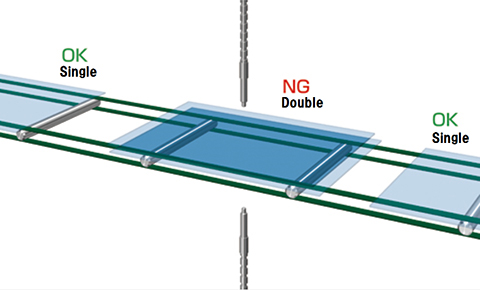 Detecting overlapping silicon wafer