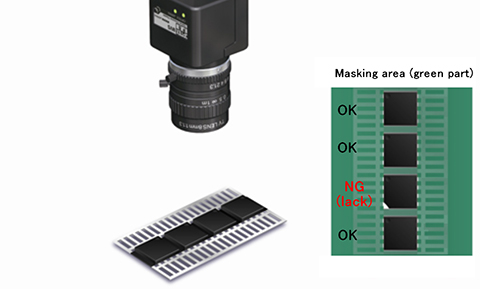 Checking appearance of molded device package on the frame