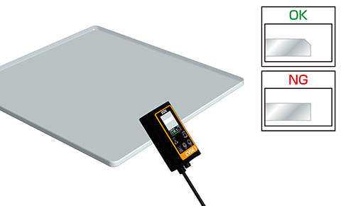 Checking existence of chamfering part at glass edge