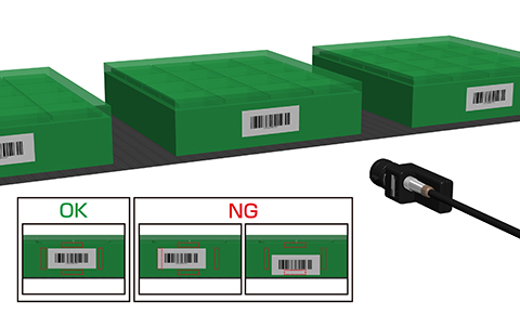 Checking position of bar code label